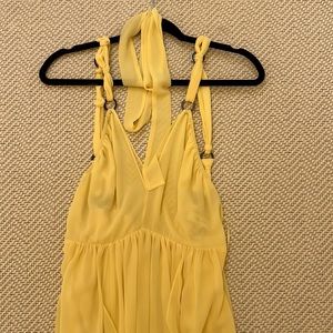 Reiss Yellow Halter Maxi Dress